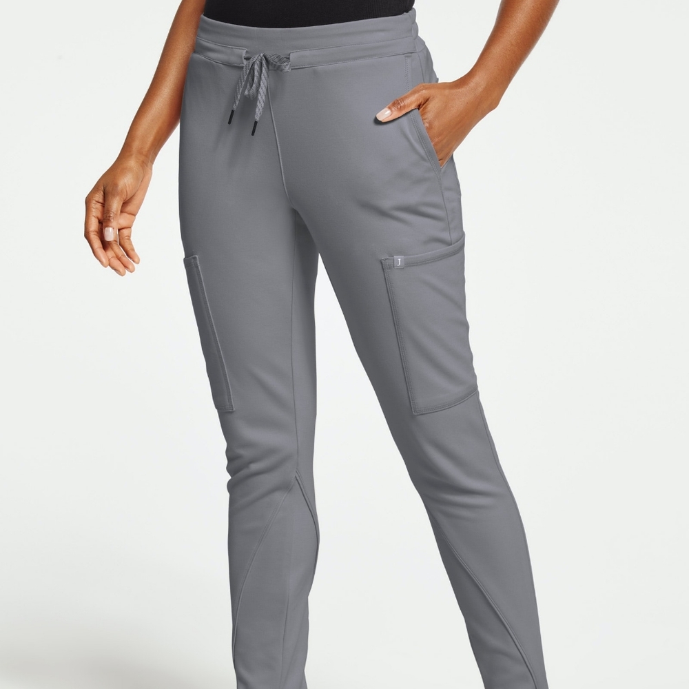 Jaanuu XL Women's Slim Cargo Scrub Pant Gray